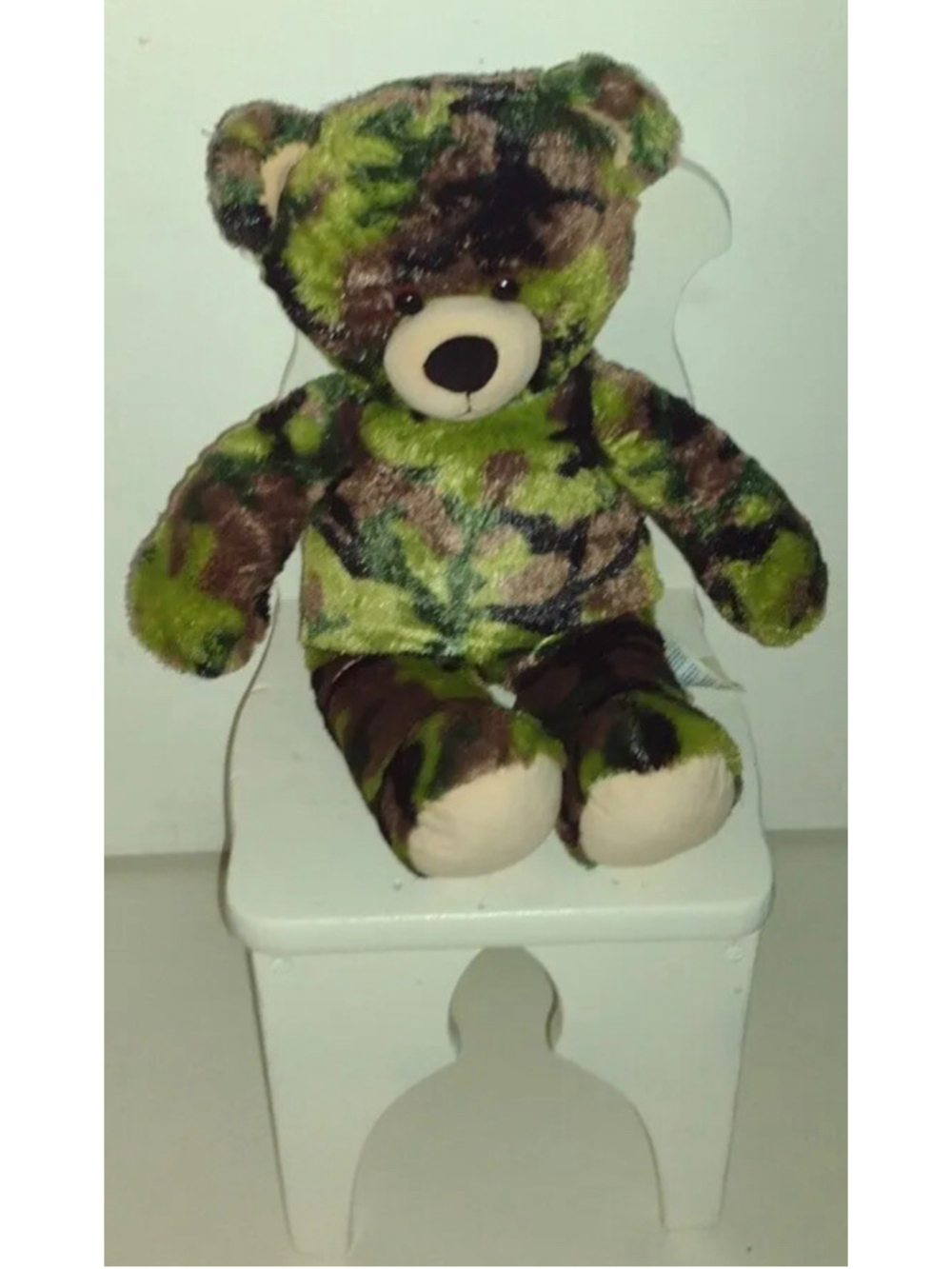 BAB Build A Bear 18" Camouflage Army Military Bear Soft Stuffed Plush